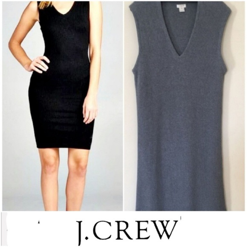 J. Crew Ribbed V Neck Sleeveless Sweater Dress
